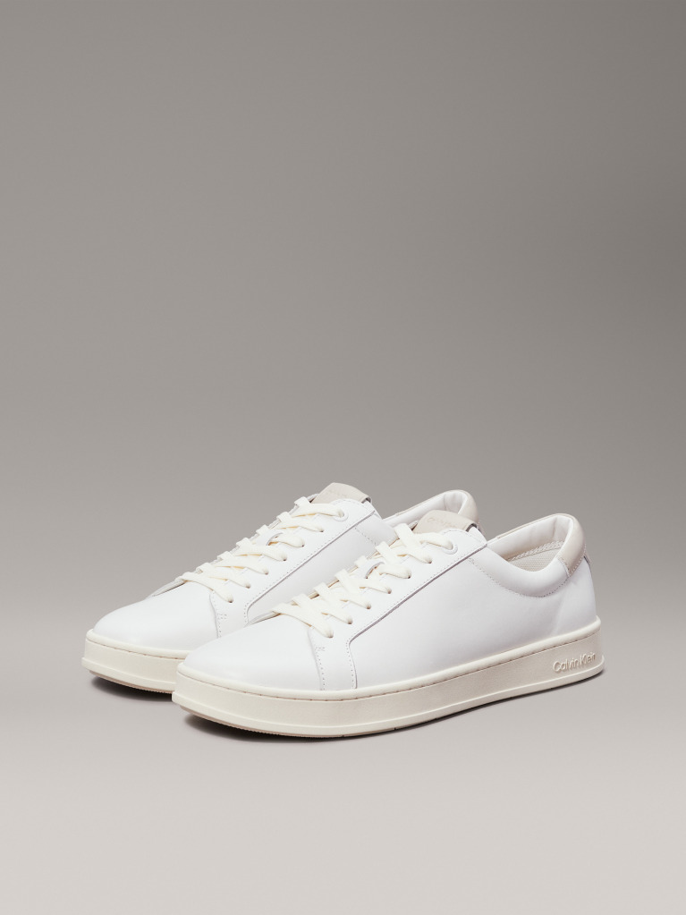 White Leather Trainers  Men