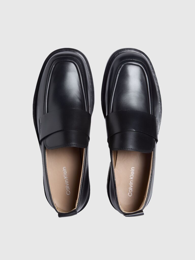 Black Leather Loafers  Men