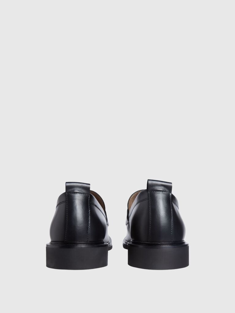 Black Leather Loafers  Men