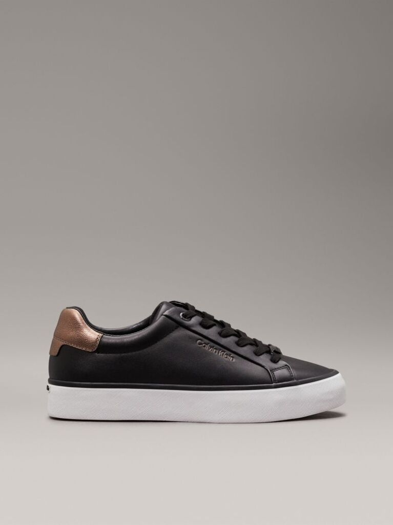 Μαύρο Δερμάτινα Sneakers  Γυναίκα