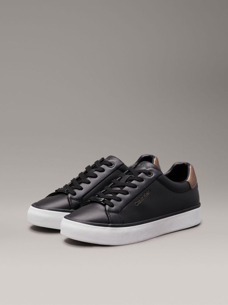 Μαύρο Δερμάτινα Sneakers  Γυναίκα