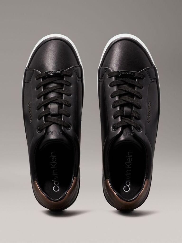 Μαύρο Δερμάτινα Sneakers  Γυναίκα