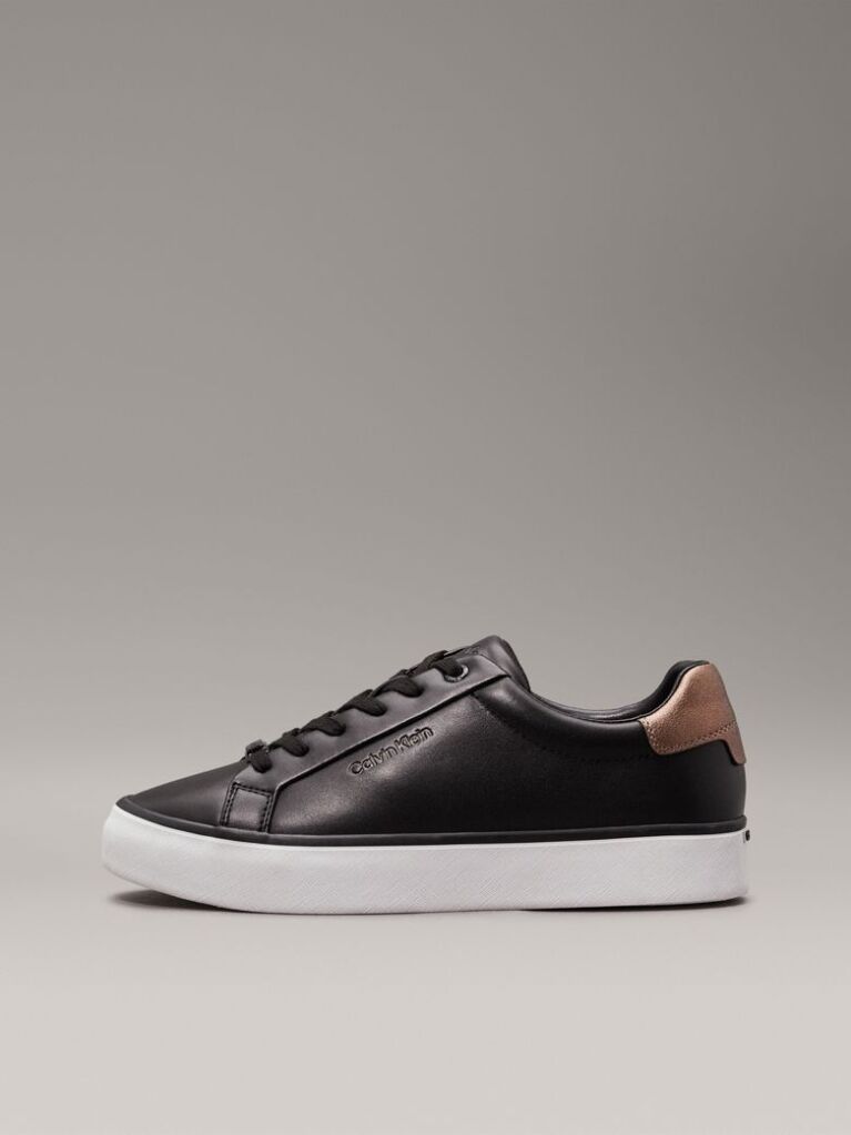Μαύρο Δερμάτινα Sneakers  Γυναίκα