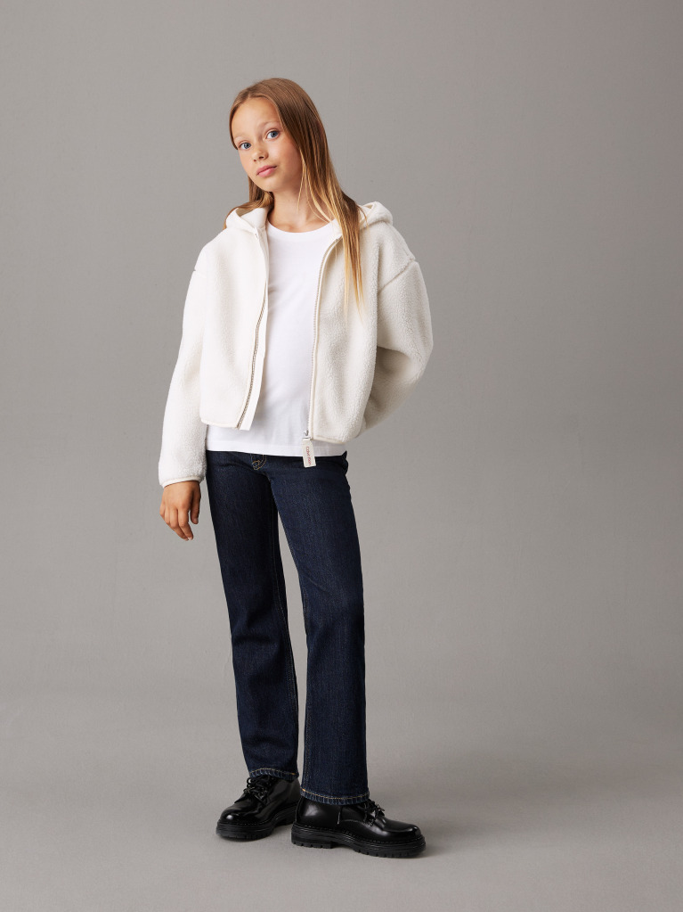 Denim Mid Rise Straight Jeans  Girls