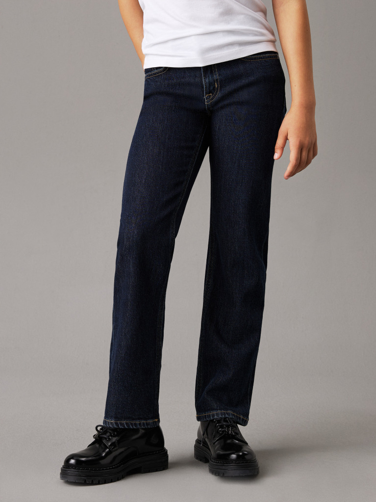 Denim Mid Rise Straight Jeans  Girls
