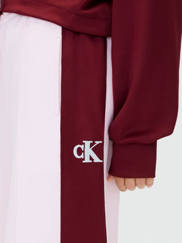 Ροζ Παντελόνι Φόρμας Σε Φαρδιά Γραμμή Με Colourblock Σχέδιο  Κορίτσι