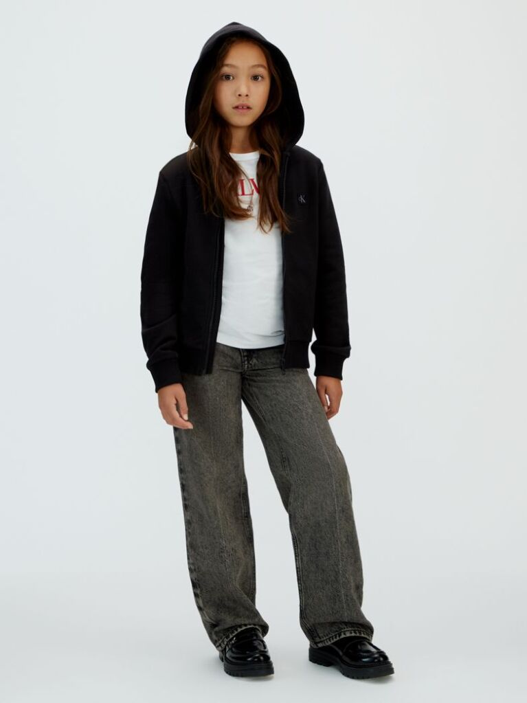 Μαύρο Hoodie Με Φερμουάρ  Παιδικό Unisex
