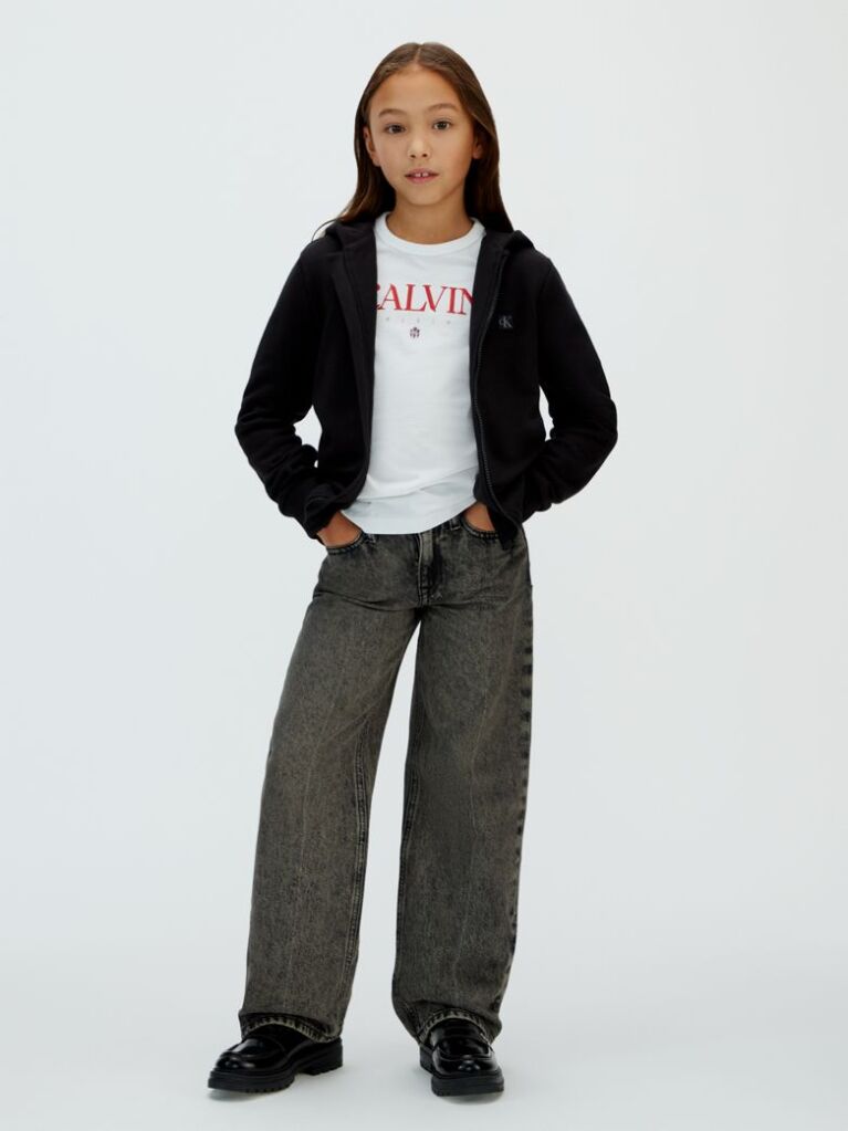 Μαύρο Hoodie Με Φερμουάρ  Παιδικό Unisex
