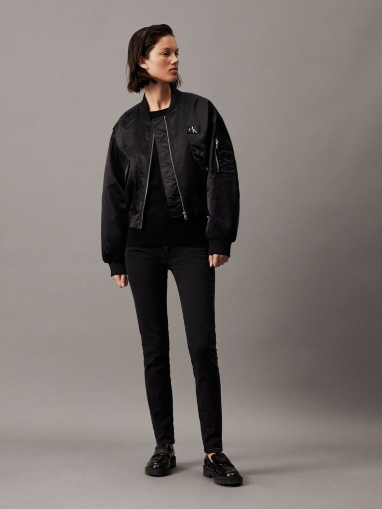 Black Mid Rise Skinny Jeans  Women