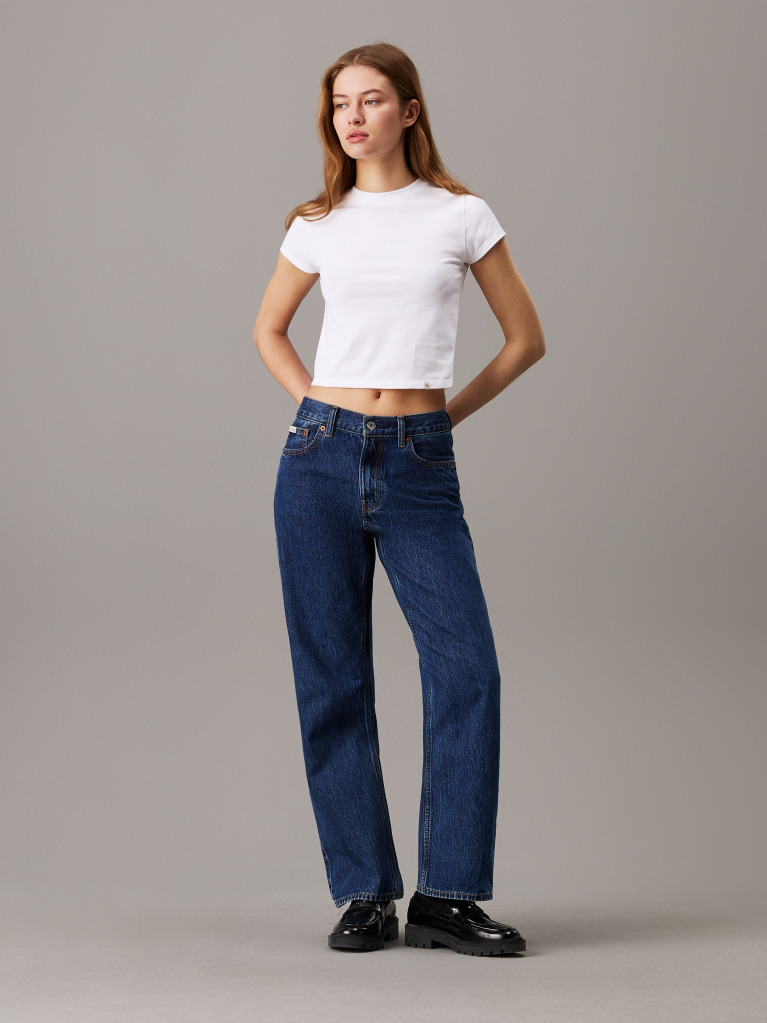 White Slim Cropped T-shirt  Women