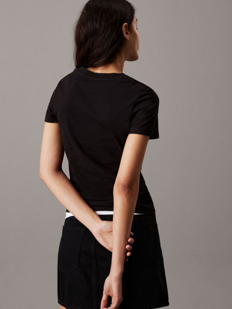 Black Slim Monogram T-shirt  Women