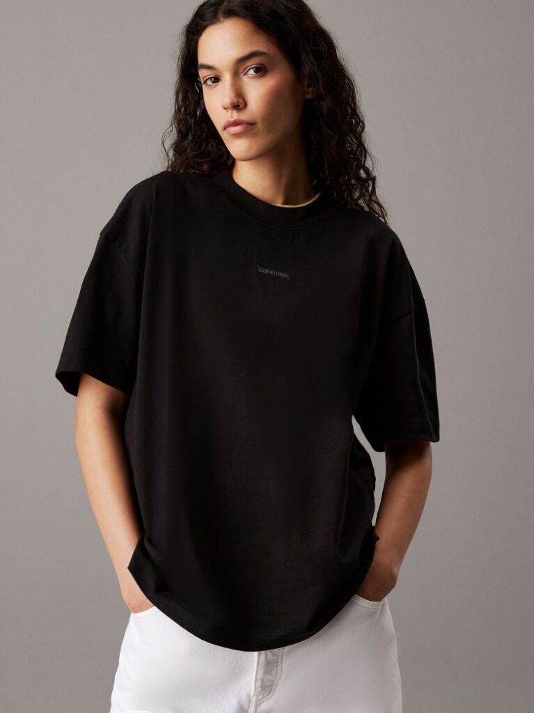 Μαύρο Boyfriend T-shirt  Γυναίκα