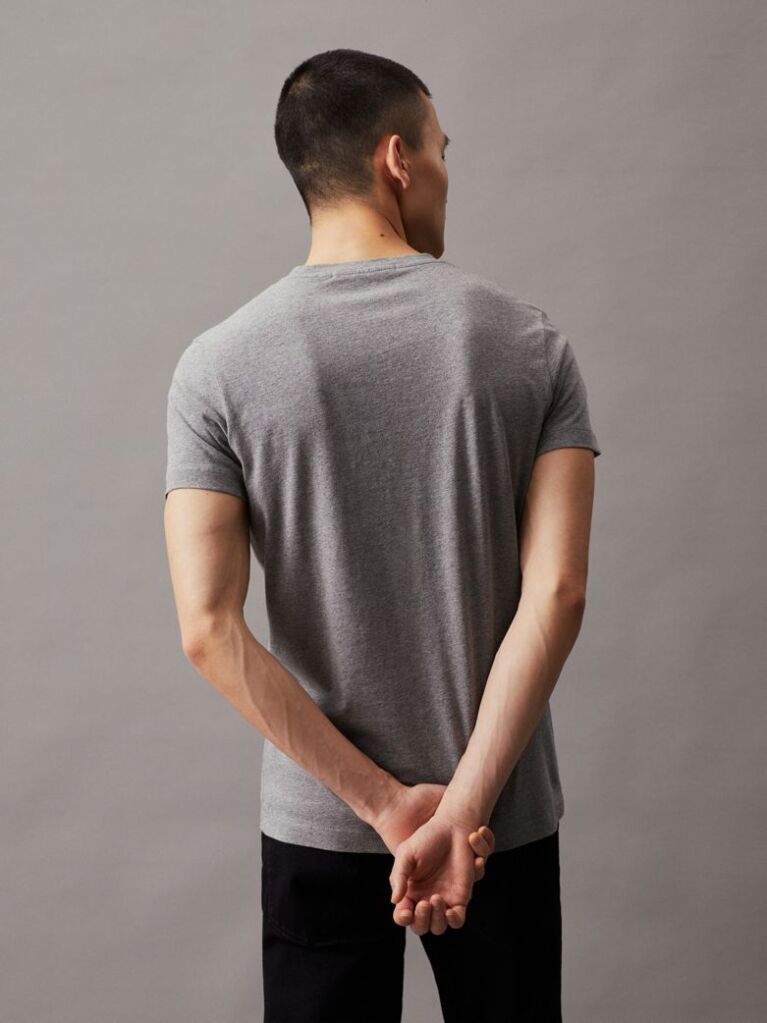 Grey Monogram Slim T-Shirt  Men