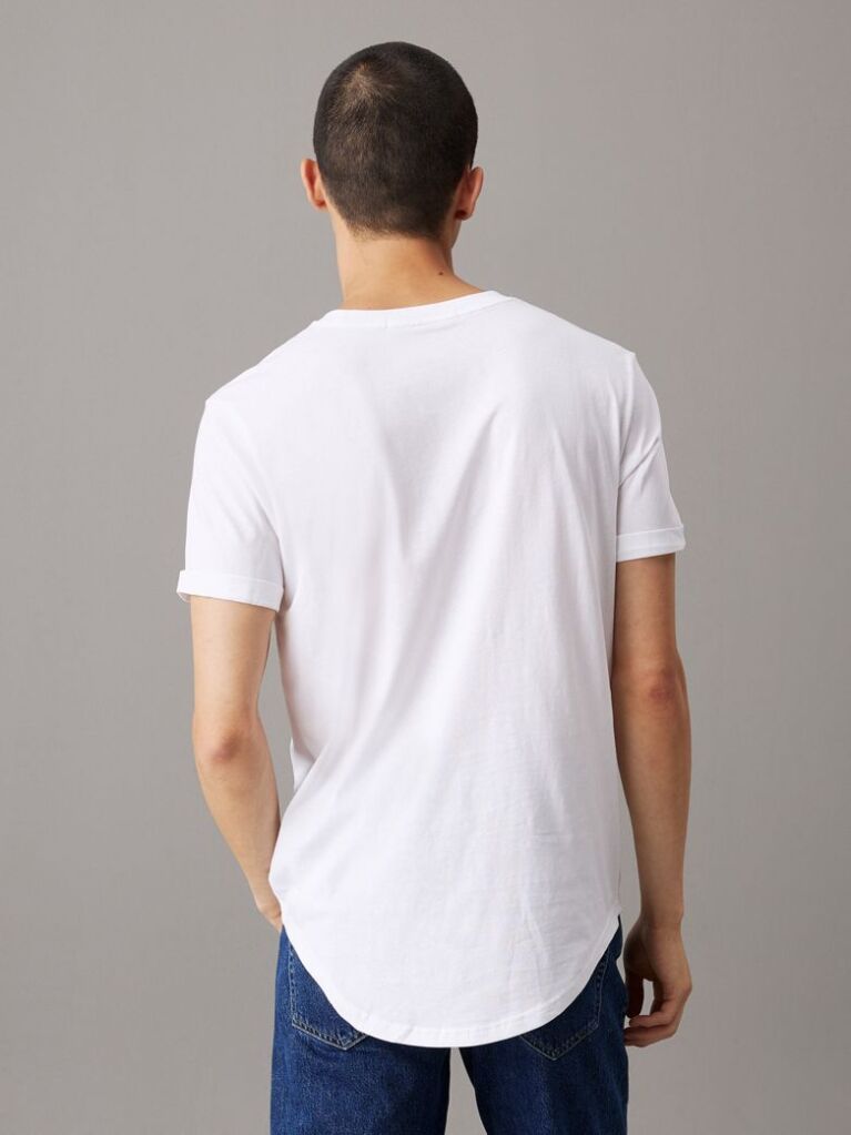 Λευκό Βαμβακερό T-Shirt Με Λογότυπο  Άνδρας