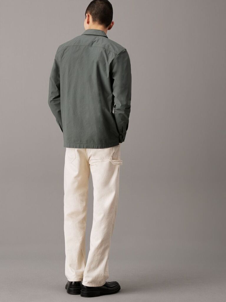 Grey Relaxed Utility Shirt Jacket  Men