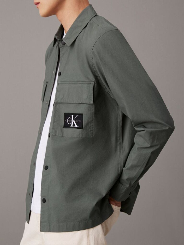 Grey Relaxed Utility Shirt Jacket  Men