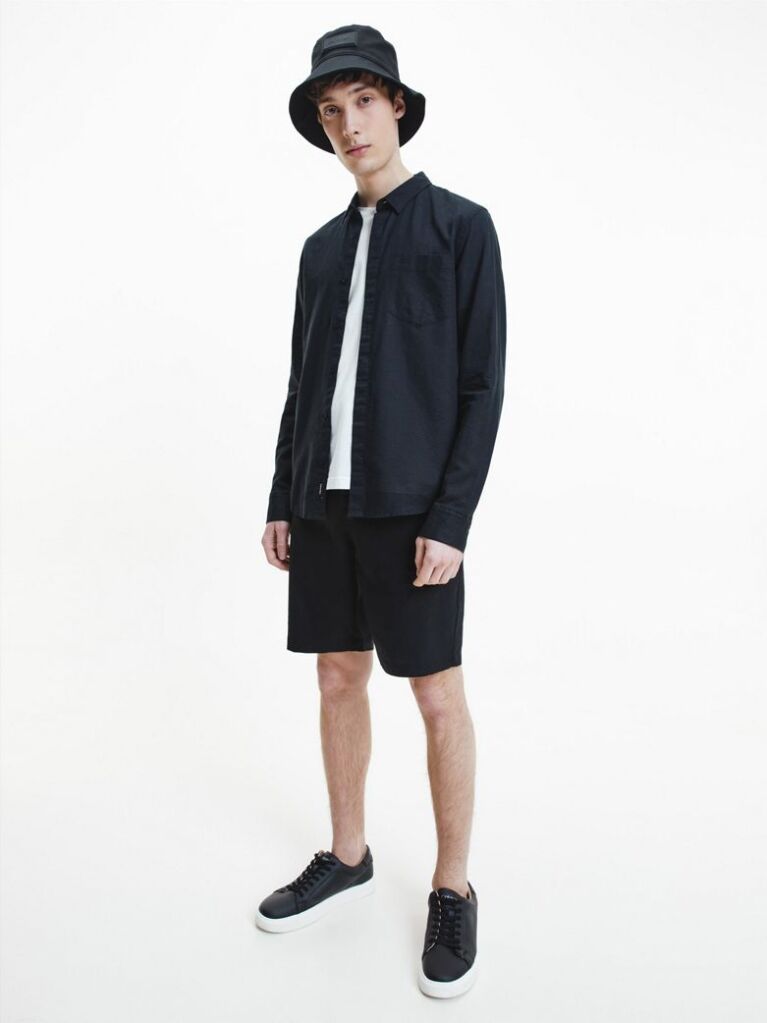 Black Linen Cotton Shirt  Men