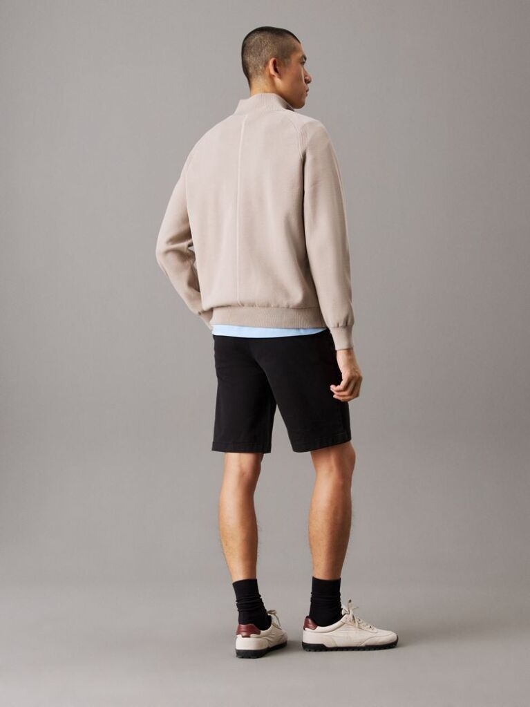 Black Straight Twill Chino Shorts  Men
