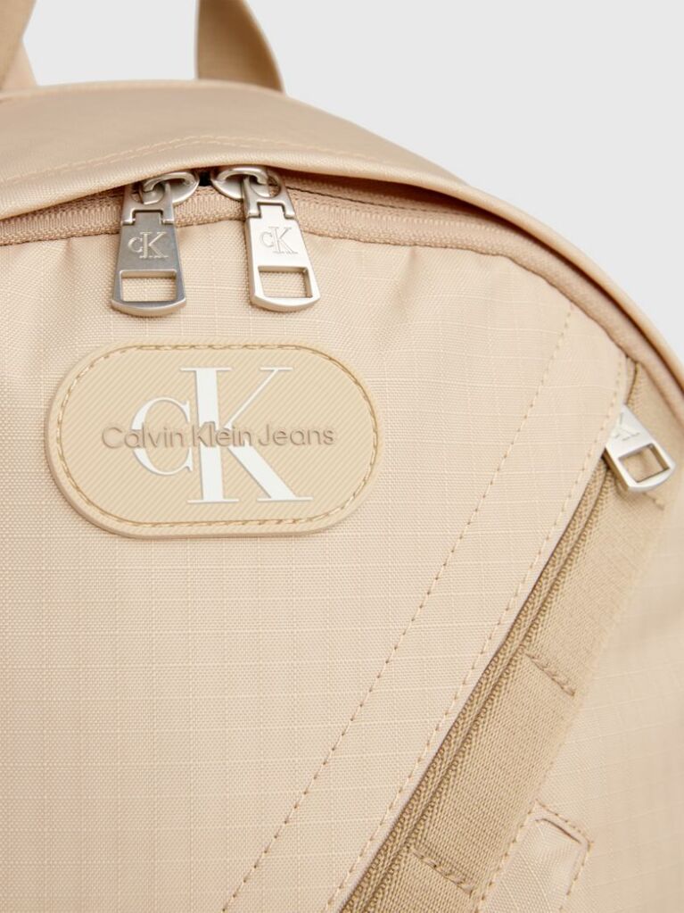 Beige Ripstop Round Backpack  Men