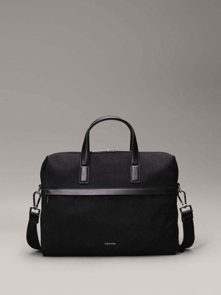 Black Logo Laptop Bag  Men