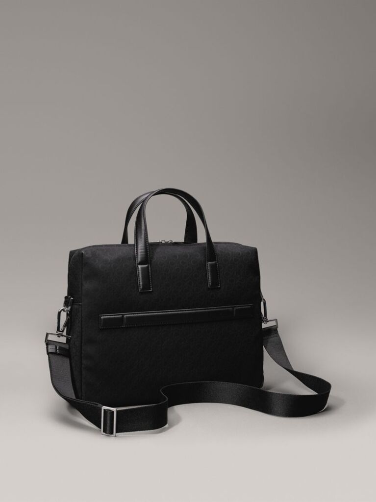 Black Logo Laptop Bag  Men