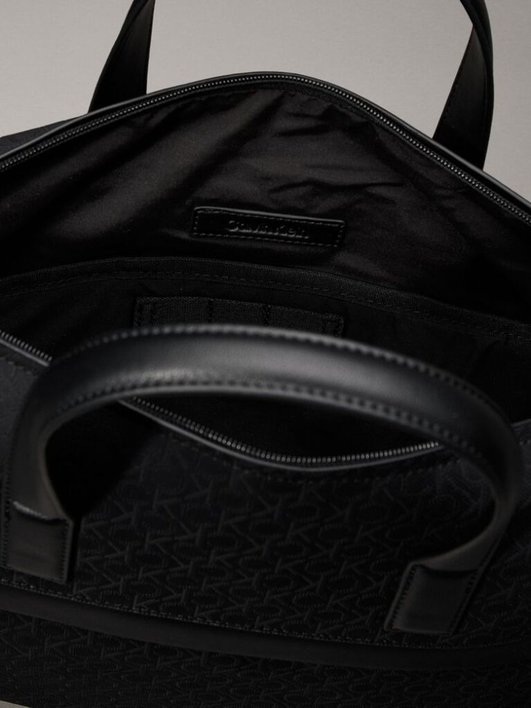 Black Logo Laptop Bag  Men