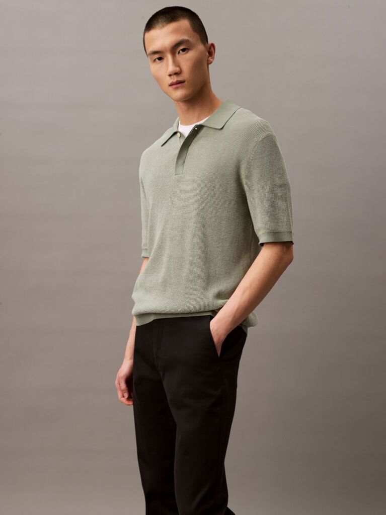 Black Slim Stretch Cotton Chino Trousers  Men