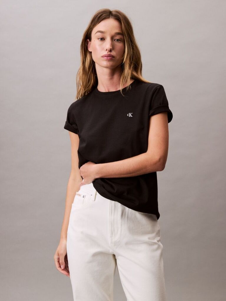 Μαύρο T-shirt Με Μονόγραμμα  Γυναίκα
