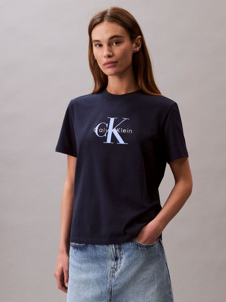 Μπλε T-Shirt Με Λογότυπο  Γυναίκα