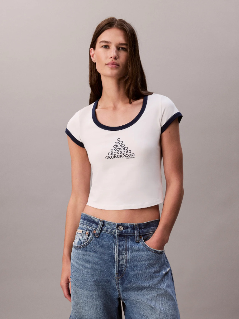Λευκό Κοντομάνικο T-Shirt  Γυναίκα