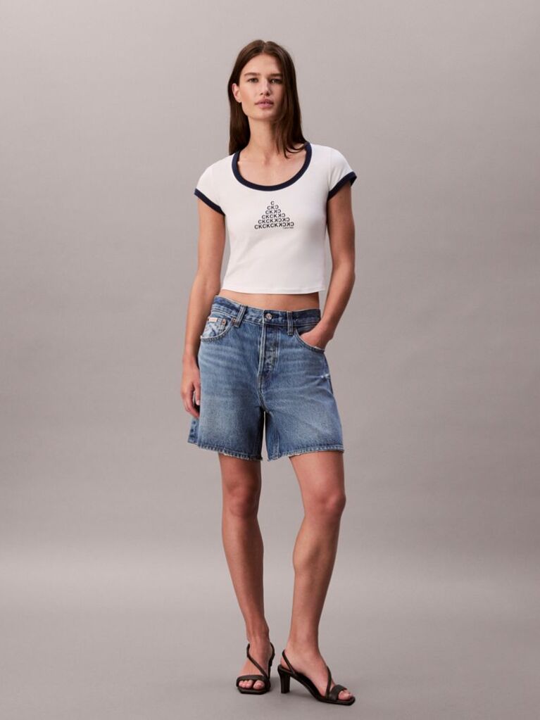 Λευκό Κοντομάνικο T-Shirt  Γυναίκα