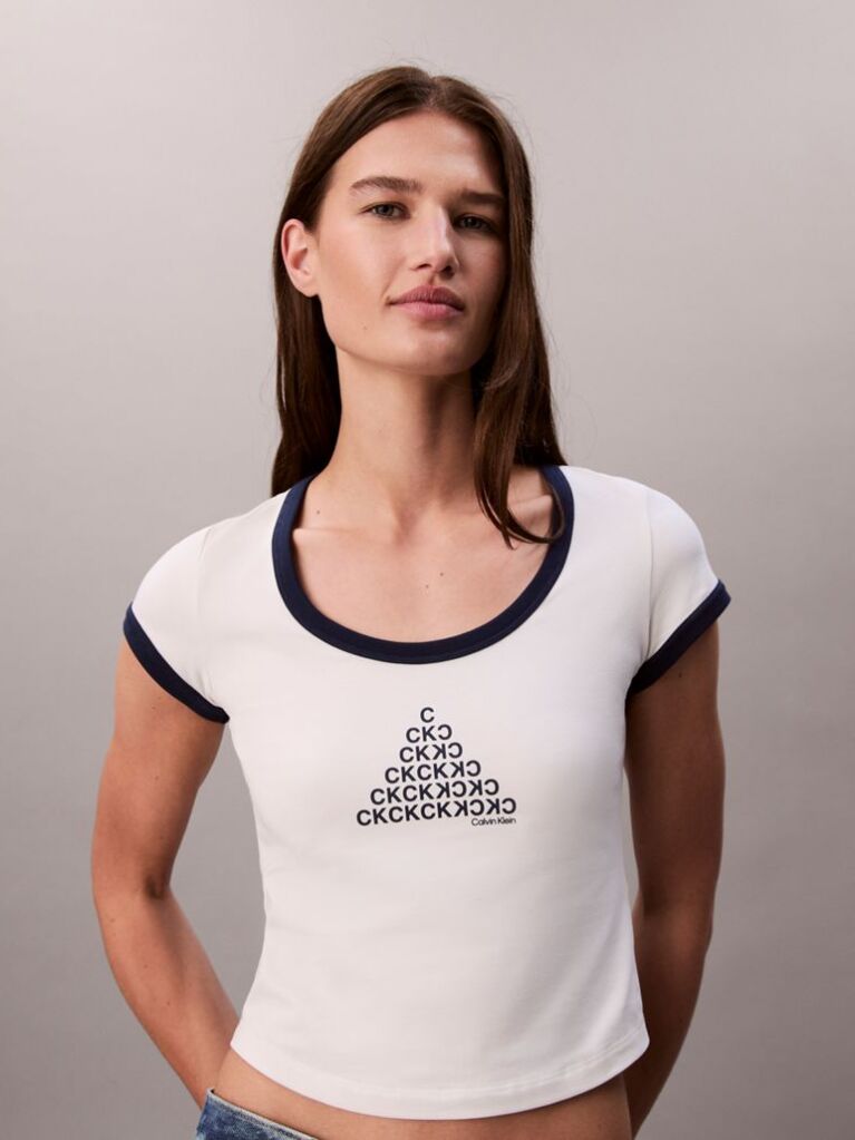 Λευκό Κοντομάνικο T-Shirt  Γυναίκα