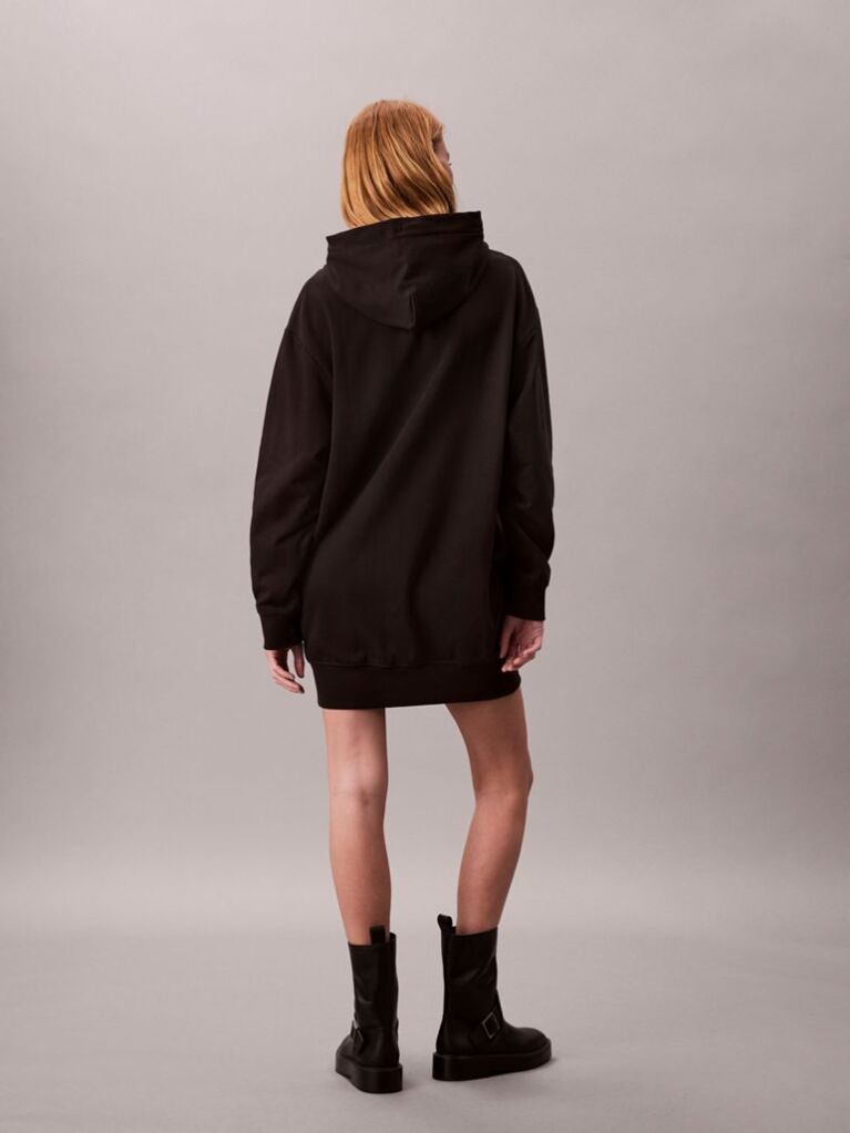 Black Monogram Hooded Sweatshirt Dress  Women