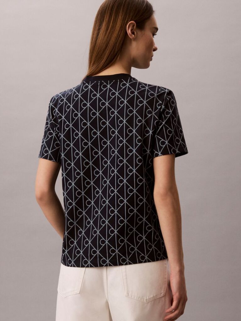 Μπλε T-Shirt Με Print Εμβλήματος Και Στρογγυλή Λαιμόκοψη  Γυναίκα