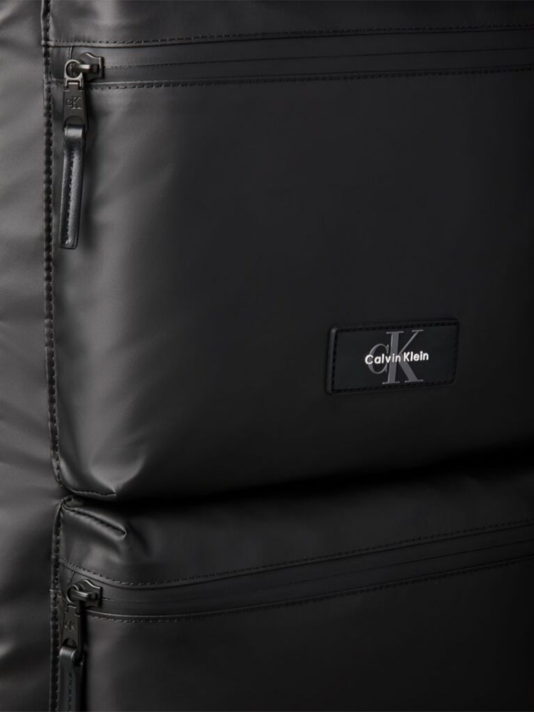 Black Utility Pocket Backpack  Men