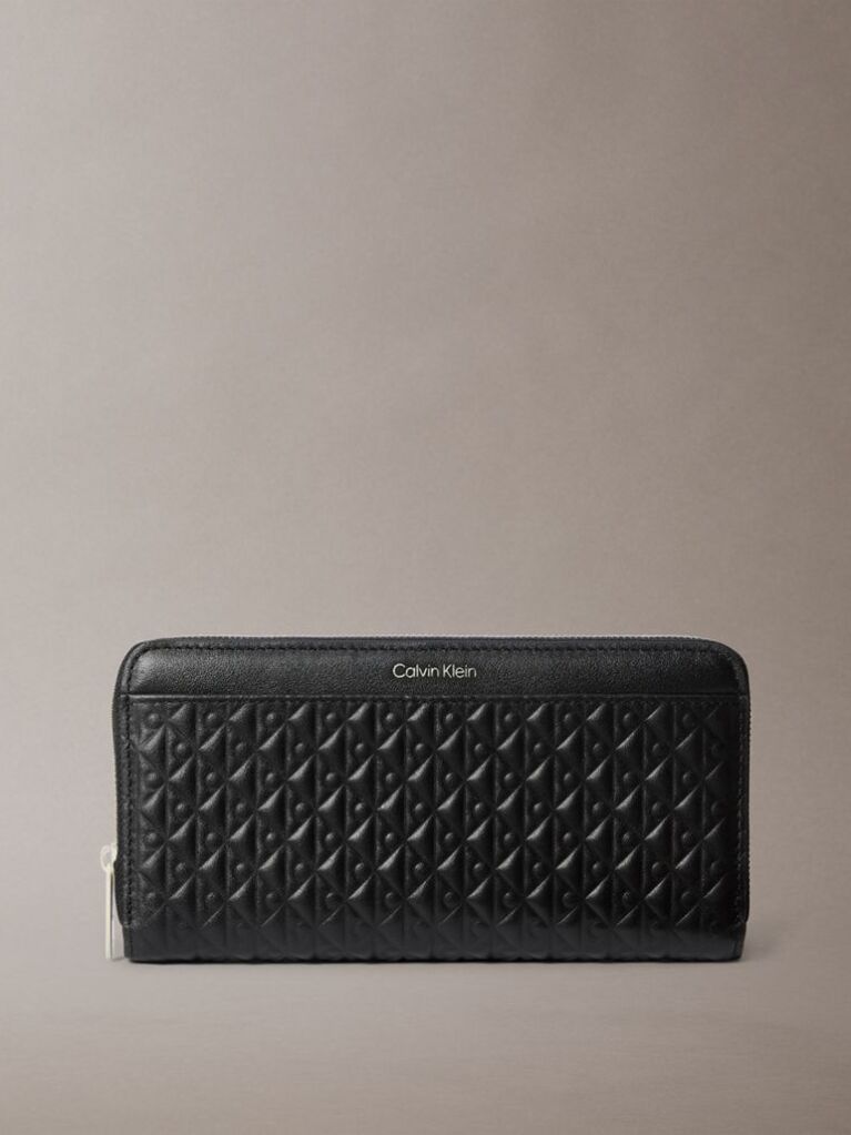 Black Long Zip Around Wallet  Women