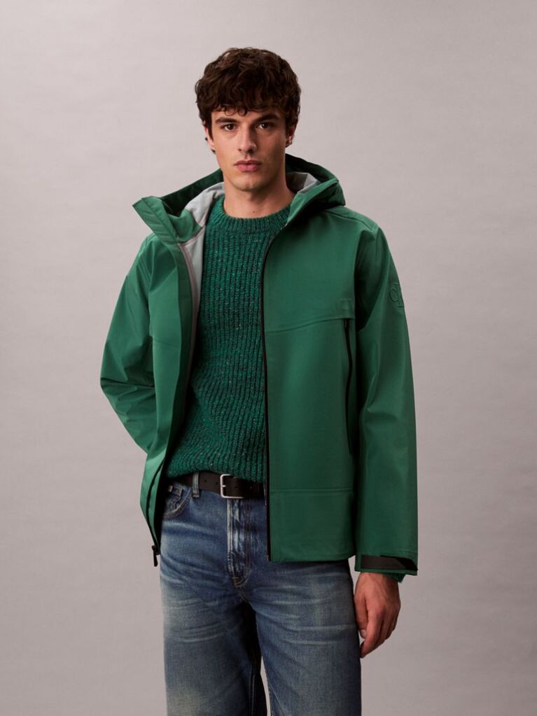 Green Technical Bonded Windbreaker  Men