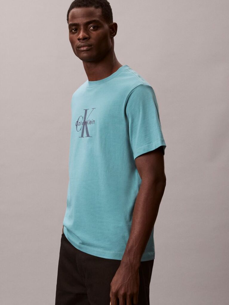 Μπλε T-Shirt Με Λογότυπο  Άνδρας