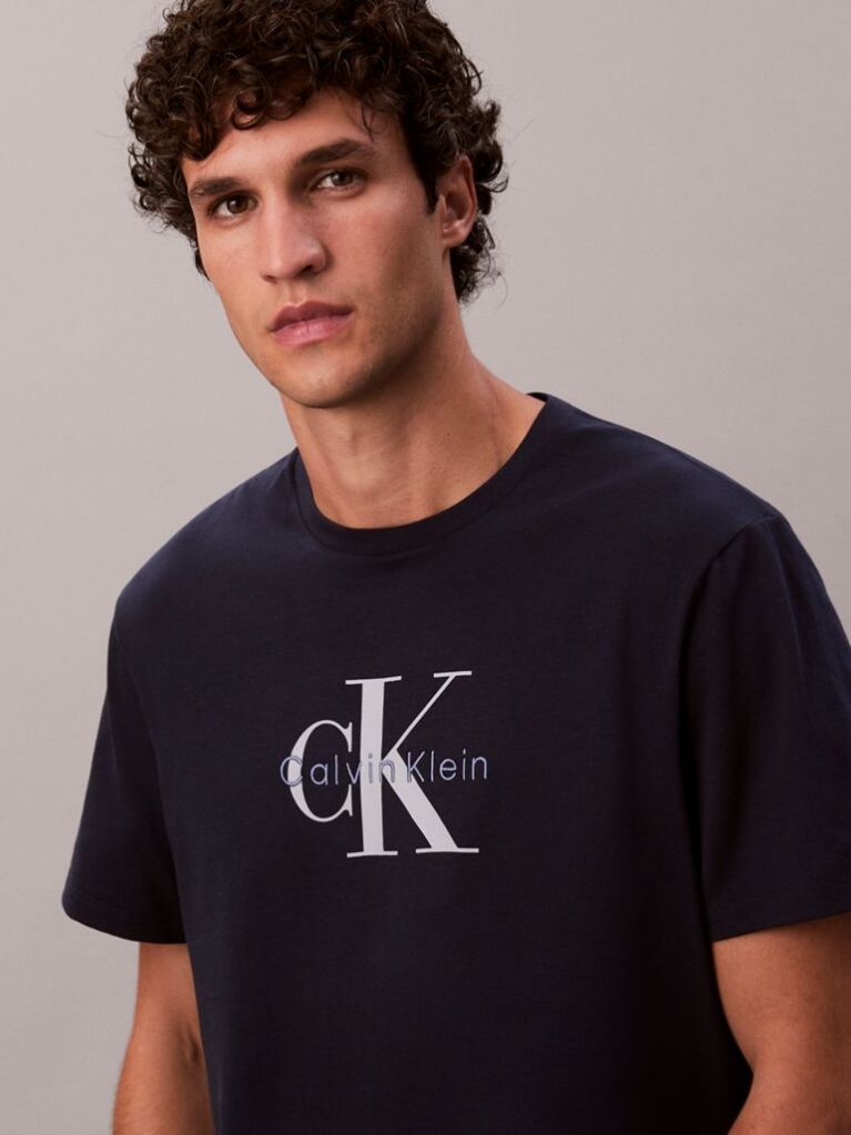 Μπλε T-Shirt Με Λογότυπο  Άνδρας