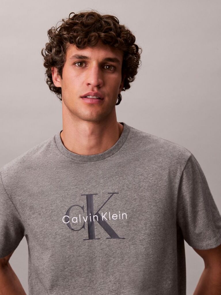 Γκρι T-Shirt Με Λογότυπο  Άνδρας