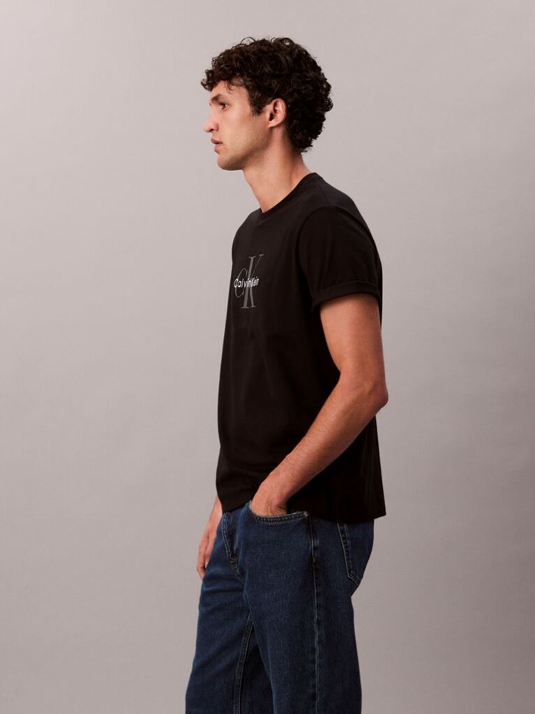 Μαύρο T-Shirt Με Λογότυπο  Άνδρας