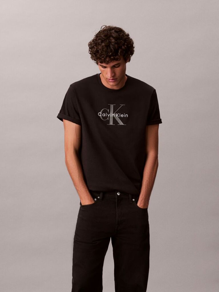 Μαύρο T-Shirt Με Λογότυπο  Άνδρας