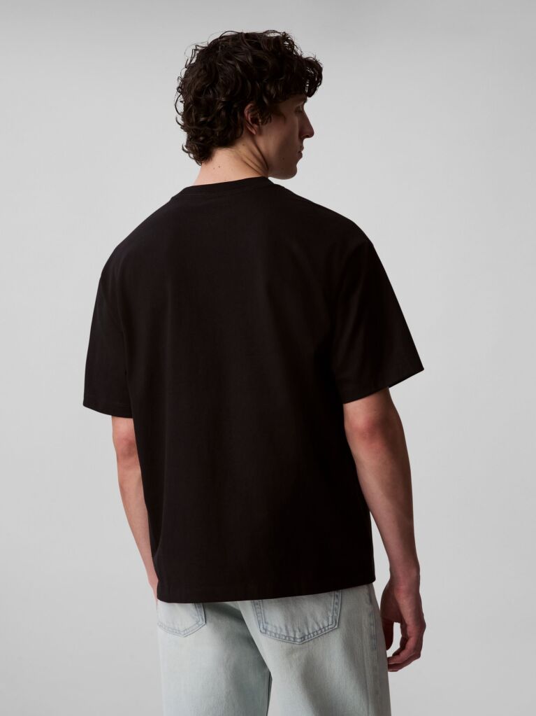 Black Script Logo Graphic Relaxed T-Shirt  Men