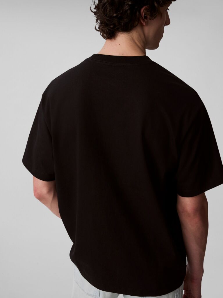 Black Script Logo Graphic Relaxed T-Shirt  Men