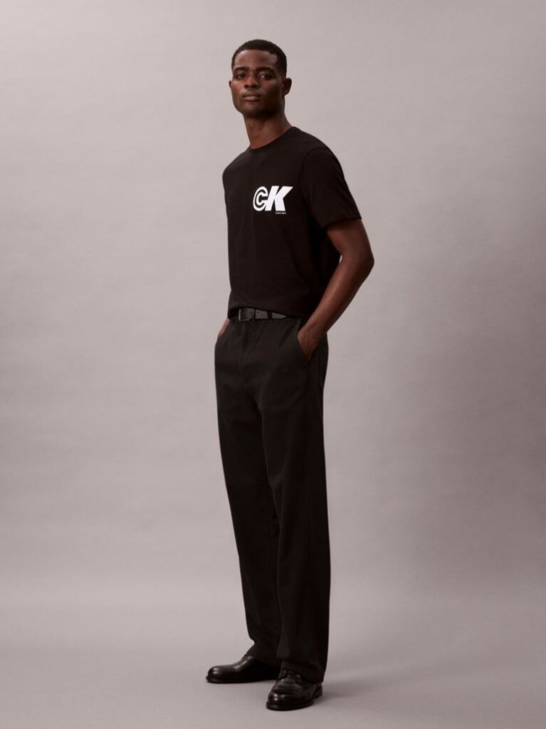 Black Sport Monogram Logo Graphic Classic T-Shirt  Men