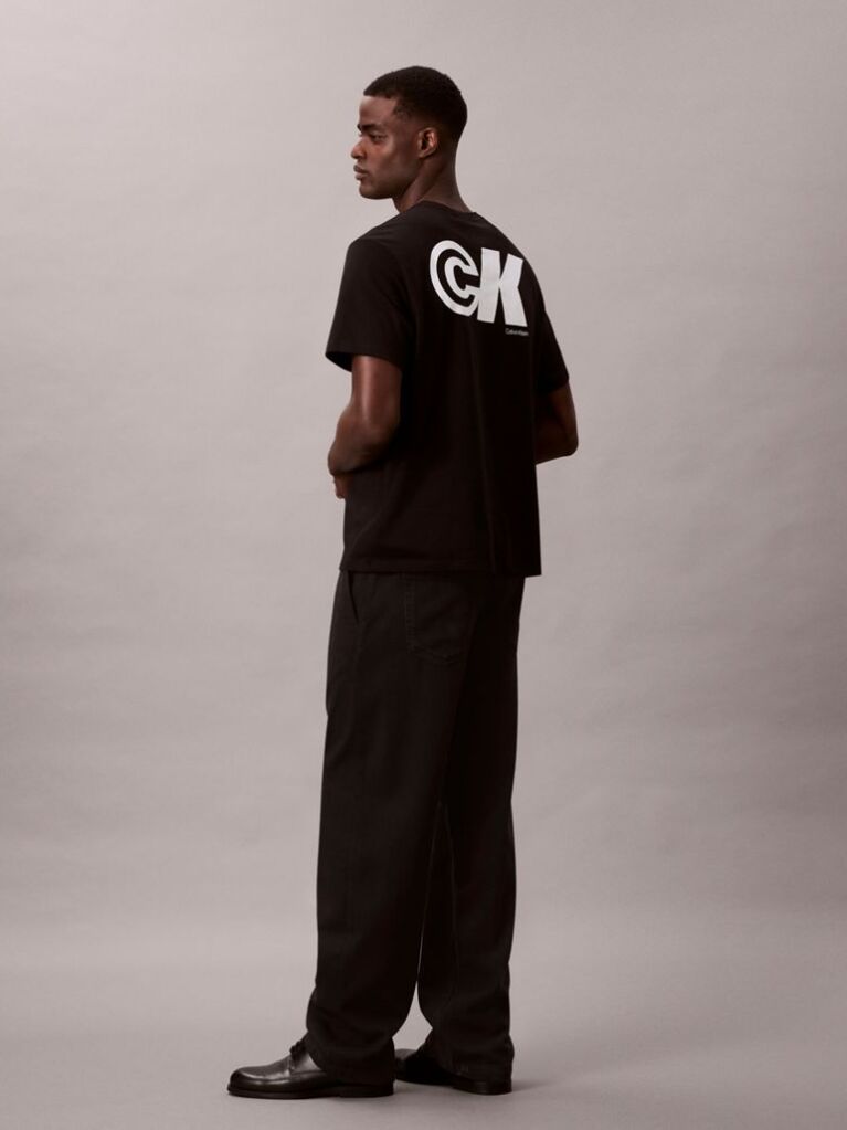 Black Sport Monogram Logo Graphic Classic T-Shirt  Men