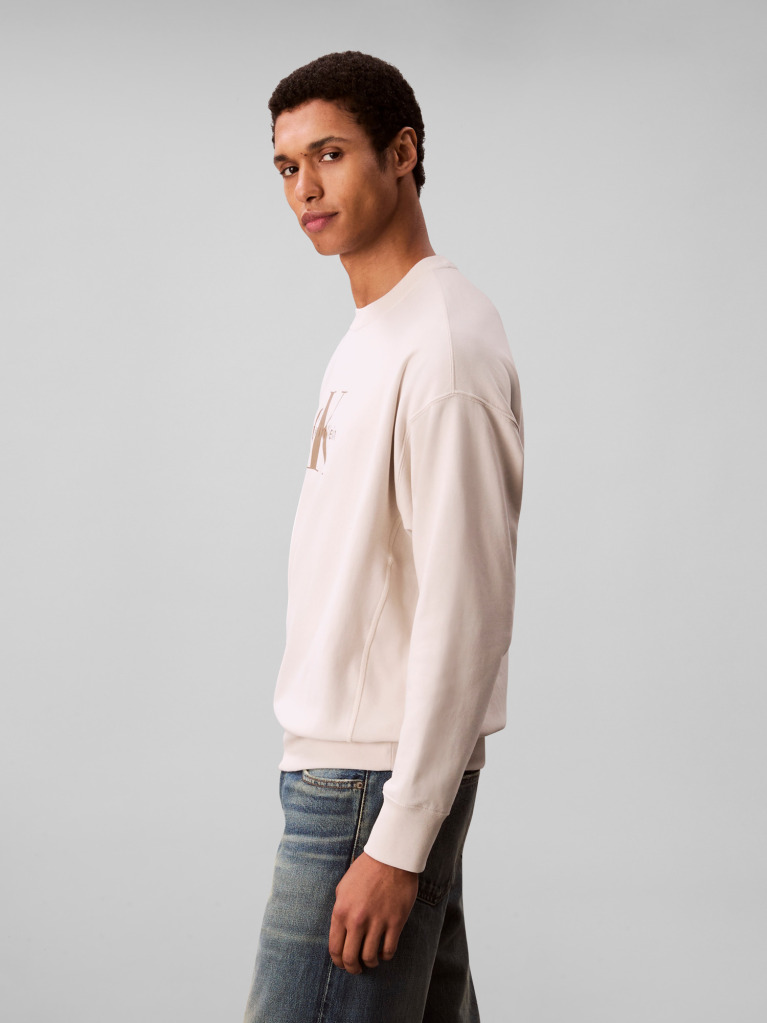 Λευκό Oversized Φούτερ Με Μονόγραμμα  Άνδρας