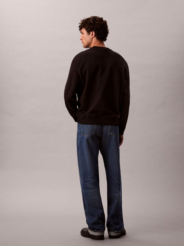 Μαύρο Oversized Φούτερ Με Μονόγραμμα  Άνδρας