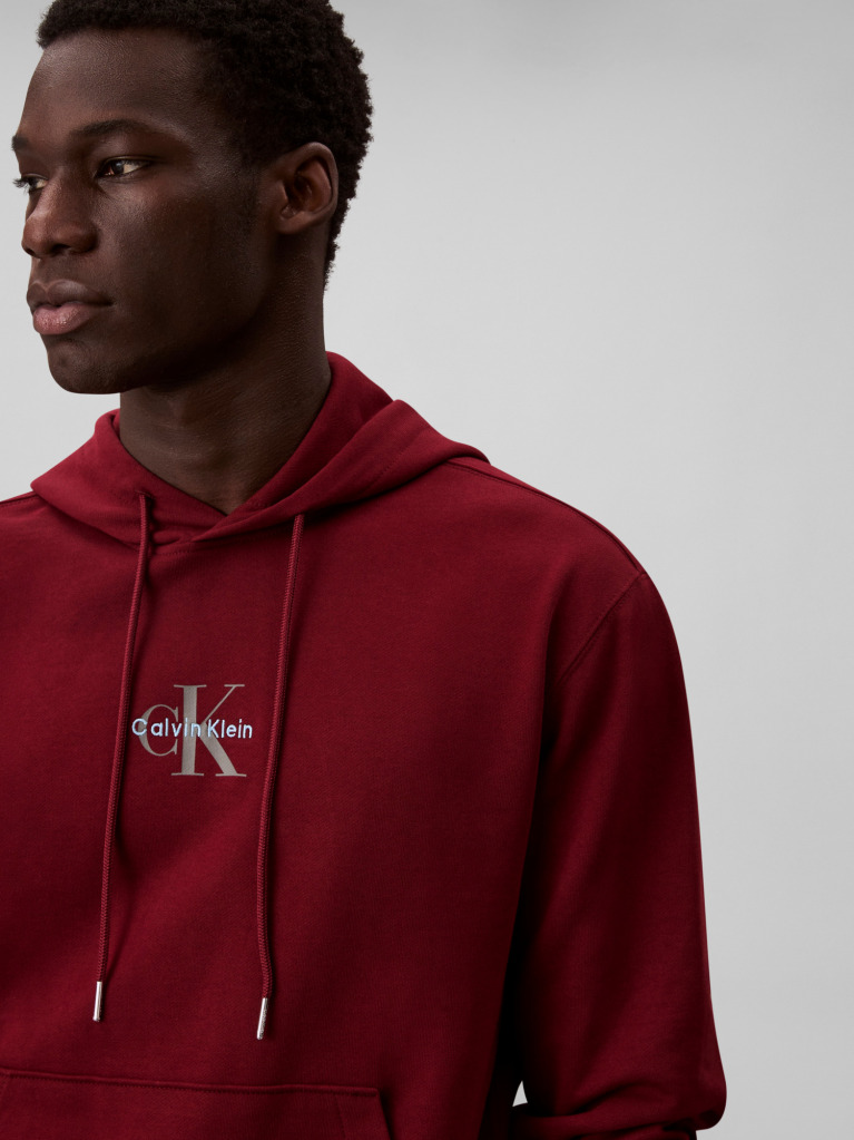 Κόκκινο Άνετο Hoodie Με Μονόγραμμα  Άνδρας