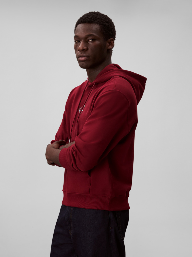 Κόκκινο Άνετο Hoodie Με Μονόγραμμα  Άνδρας